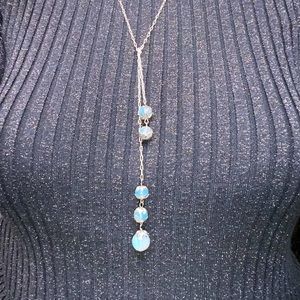 Handmade lariat Opal beads 34”length